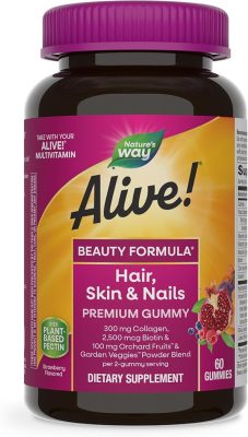 Nature's Way Alive! Premium Hair, Skin and Nails Multivitamin with Biotin and Collagen