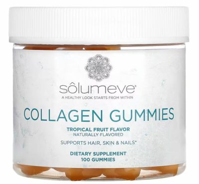 Solumeve, Collagen Gummies, Gelatin Free, Tropical Fruit Flavor, 100 Gummies