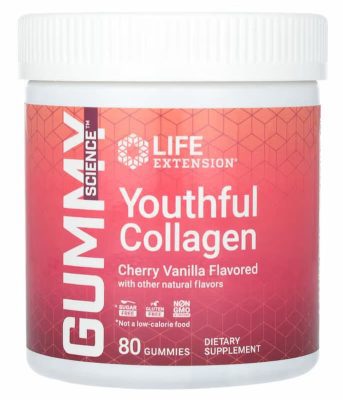 Life Extension, Gummy Science, Youthful Collagen, Cherry Vanilla, 80 Gummies