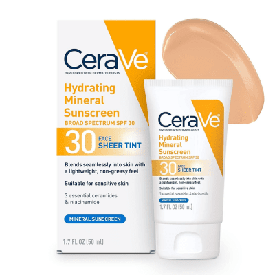 CeraVe Hydrating Mineral Sunscreen Face Sheer Tint SPF 30